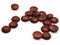 18 11mm Shiny Red Brown Flatback Round Vintage Lucite Cabochons